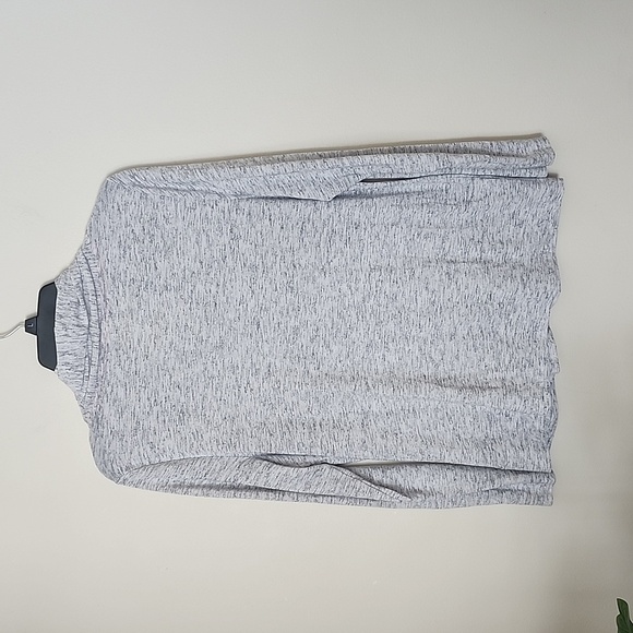 Soma Draped Twist Long Sleeve Top, neutral gray, stretch, women's size large - Picture 8 of 8